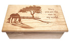 Horse Grazing Electronic Music Box Add Text, Personalized Custom Wood Laser Engraved Music Box