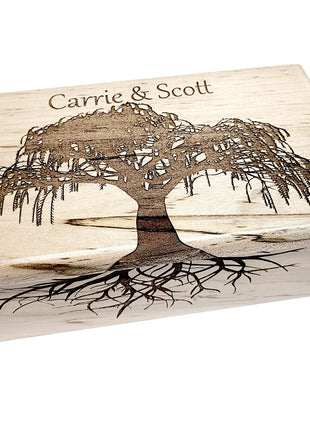 Willow Tree Electronic Music Box Add Text, Personalized Custom Wood Laser Engraved Music Box