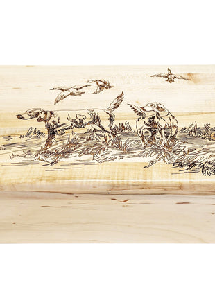 Hunting Dogs & Ducks Memory Box Add Text, Personalized Handmade Custom Wood Memorial Laser Engraved Box