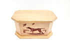 Hunting Dog & Ducks Pet Urn Add Text, Handmade Personalized Custom Laser Engraved Wooden Small Urn