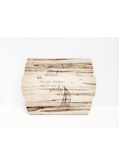 Sailboat Cutting Board Add Text, Personalized Custom Wooden Laser Engraved