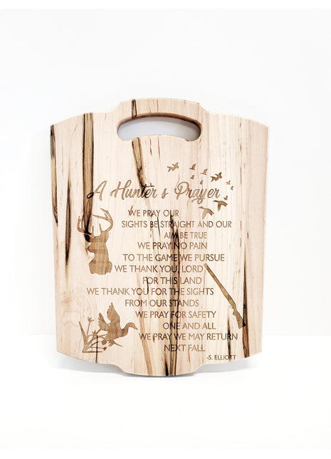 Hunter's Prayer Cutting Board Add Text, Personalized Custom Wooden Laser Engraved