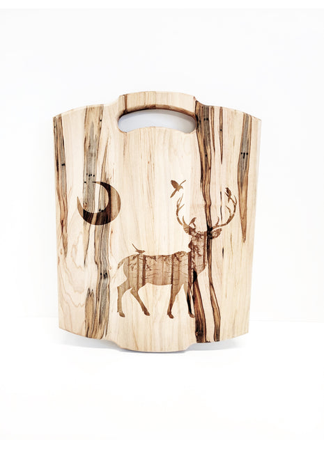Buck Cutting Board Add Text, Personalized Custom Wooden Laser Engraved