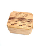Beach Footprints Ring Box Add Text, Personalized Handmade Custom Laser Engraved Wooden Ring Box
