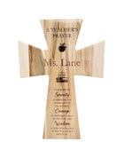 Teacher's Prayer Cross Add Text, Personalized Custom Wooden Laser Engraved Remembrance