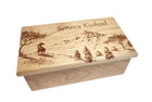 Horse in Mountains Music Box Add Text, Personalized Custom Laser Engraved Traditional Wind Up Handmade Wood Music Box