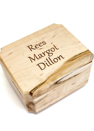 Your Text Ring Box Add Text, Personalized Handmade Custom Laser Engraved Wooden Ring Box