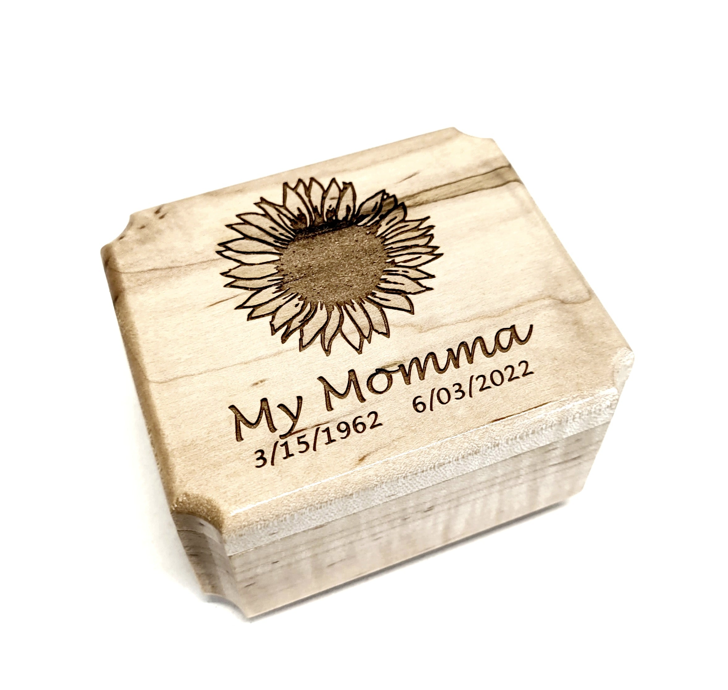 Sunflower Text Box Box Sunflower Mini Music Box Add Text, Personalized Handmade Custom Wood S