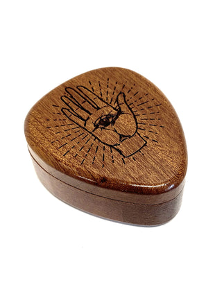 Evil Eye Design Pick Box Add Text, Custom Laser Engraved Handmade Pick Box