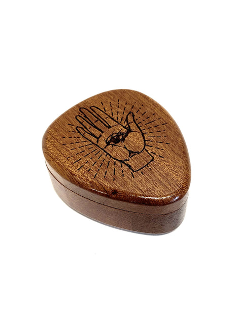 Evil Eye Design Pick Box Add Text, Custom Laser Engraved Handmade Pick Box