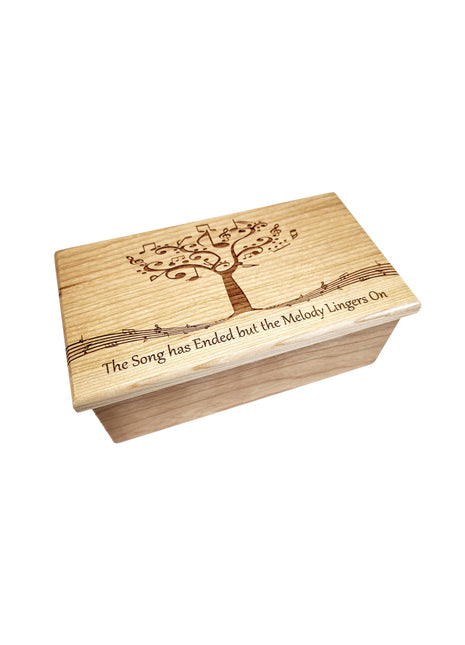 Musical Tree Music Box Add Text, Personalized Custom Laser Engraved Traditional Wind Up Handmade Wood Music Box