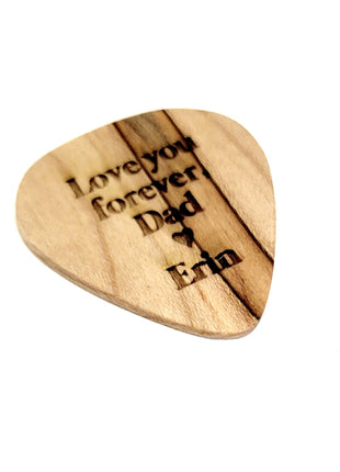 Custom Text Guitar Pick, Handmade Wooden Custom Guitar Plectrum