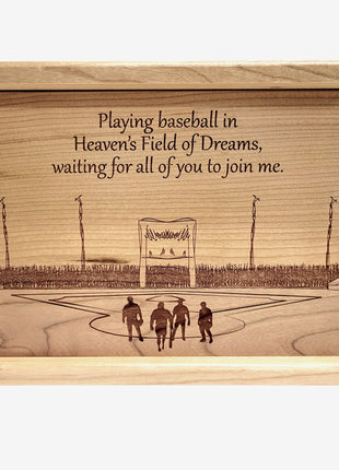 Custom Engraved Handmade Personalized Baseball Urn, Sports Urn, Dream Field Baseball Urn