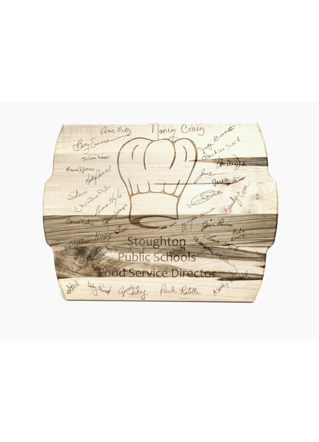 Chef Signature Cutting Board Add Text, Personalized Custom Wooden Laser Engraved