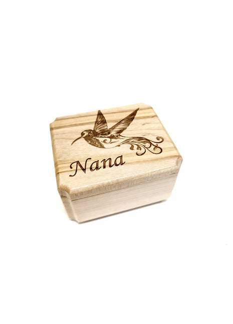 Hummingbird Mini Urn Add Text, Small Shareable Urn, Infant Urn Personalized Handmade Custom Laser Engraved