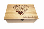 Nurse Word Heart Memory Box Add Text, Personalized Handmade Custom Wood Memorial Laser Engraved Box