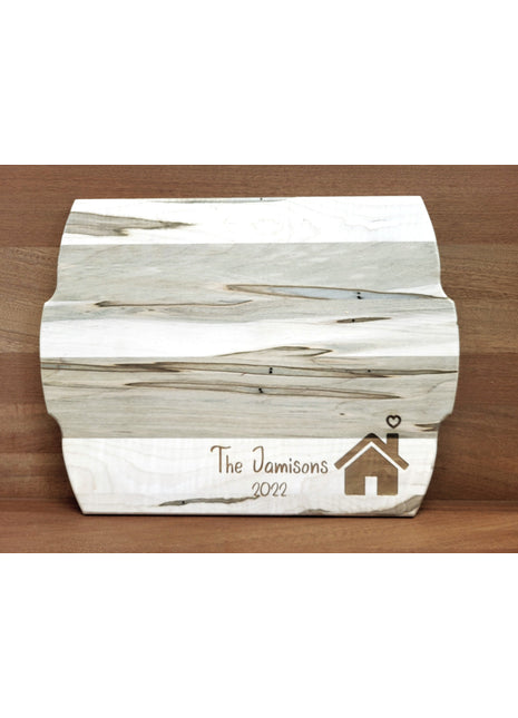 Home with Family Name Cutting Board Add Text, Personalized Custom Wooden Laser Engraved