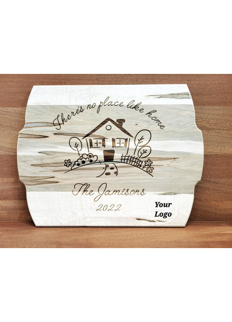 There's No Place Like Home Cutting Board Add Text, Personalized Custom Wooden Laser Engraved