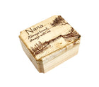 Pond Nature Scene Ring Box Add Text, Personalized Handmade Custom Laser Engraved Wooden Ring Box