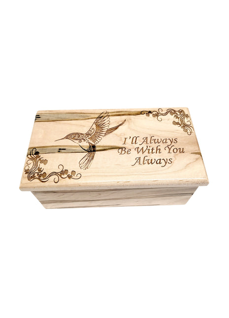 Hummingbird Electronic Music Box Add Text, Personalized Custom Wood Laser Engraved Music Box