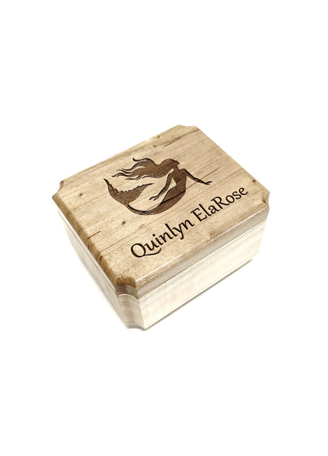 Mermaid Mini Urn Add Text, Small Shareable Urn, Infant Urn Personalized Handmade Custom Laser Engraved Baby Girl Urn