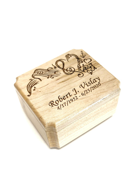 Music Heart Mini Urn Add Text, Small Shareable Urn, Infant Urn Personalized Handmade Custom Laser Engraved