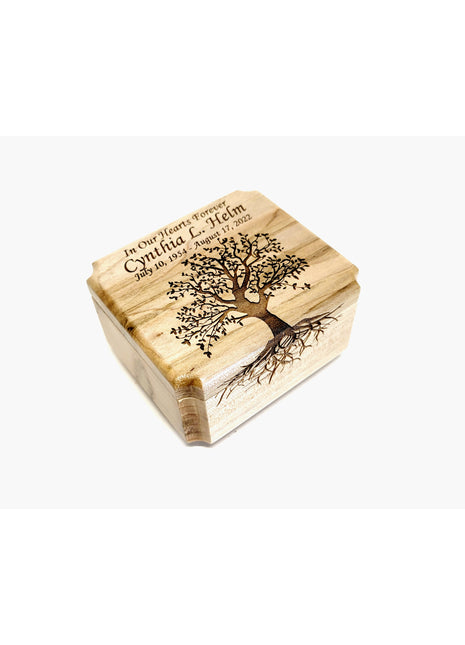 Tree of Life Mini Urn Add Text, Small Shareable Urn, Infant Urn Personalized Handmade Custom Laser Engraved