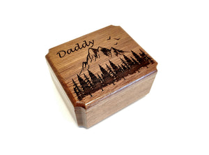 Engraved Handmade Personalized Mountain Forest Urn, Small Urn, Sharable Urn, Pocket Urn, Rememberance Urn, Wanderer Urn