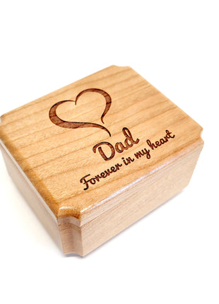Heart Ring Box Add Text, Personalized Handmade Custom Laser Engraved Wooden Ring Box