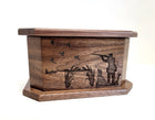 Pheasant Hunting Pet Urn Add Text, Handmade Personalized Custom Laser Engraved Wooden Small Urn