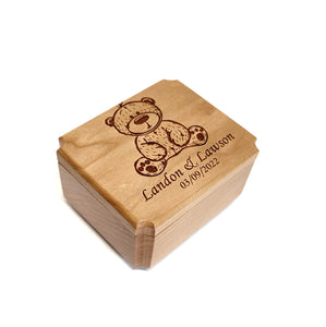 Engraved Handmade Personalized Mini Teddy Bear Urn, Bear Urn, Small Baby Boy Urn, Sharable Urn, Pocket Urn, Rememberance Urn