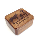 Engraved Handmade Personalized Cowboy Mini Urn, Small Urn, Sharable Urn, Pocket Urn, Rememberance Urn, Cowboy Horse Cross Urn
