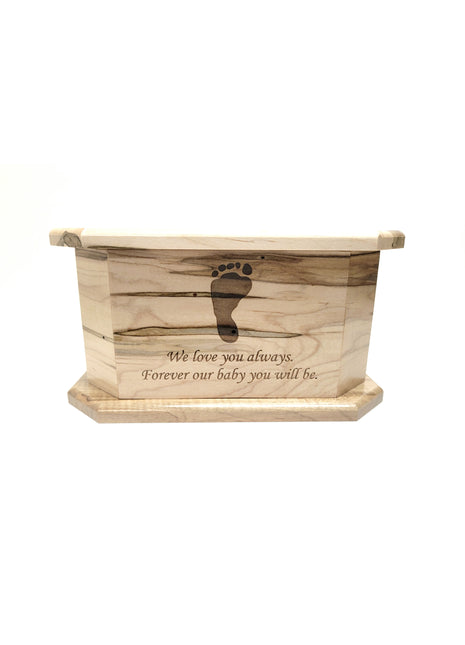 Footprint Infant Urn Add text, Personalized Handmade Laser Engraved Custom Small Urn