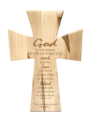 Retirement Scripture Cross Add Text, Personalized Custom Wooden Laser Engraved Remembrance