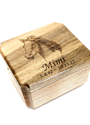 Engraved Handmade Personalized Horse Mini Urn, Small Horse Lover Urn, Sharable Urn, Pocket Urn, Rememberance Urn, Horse Lover Urn