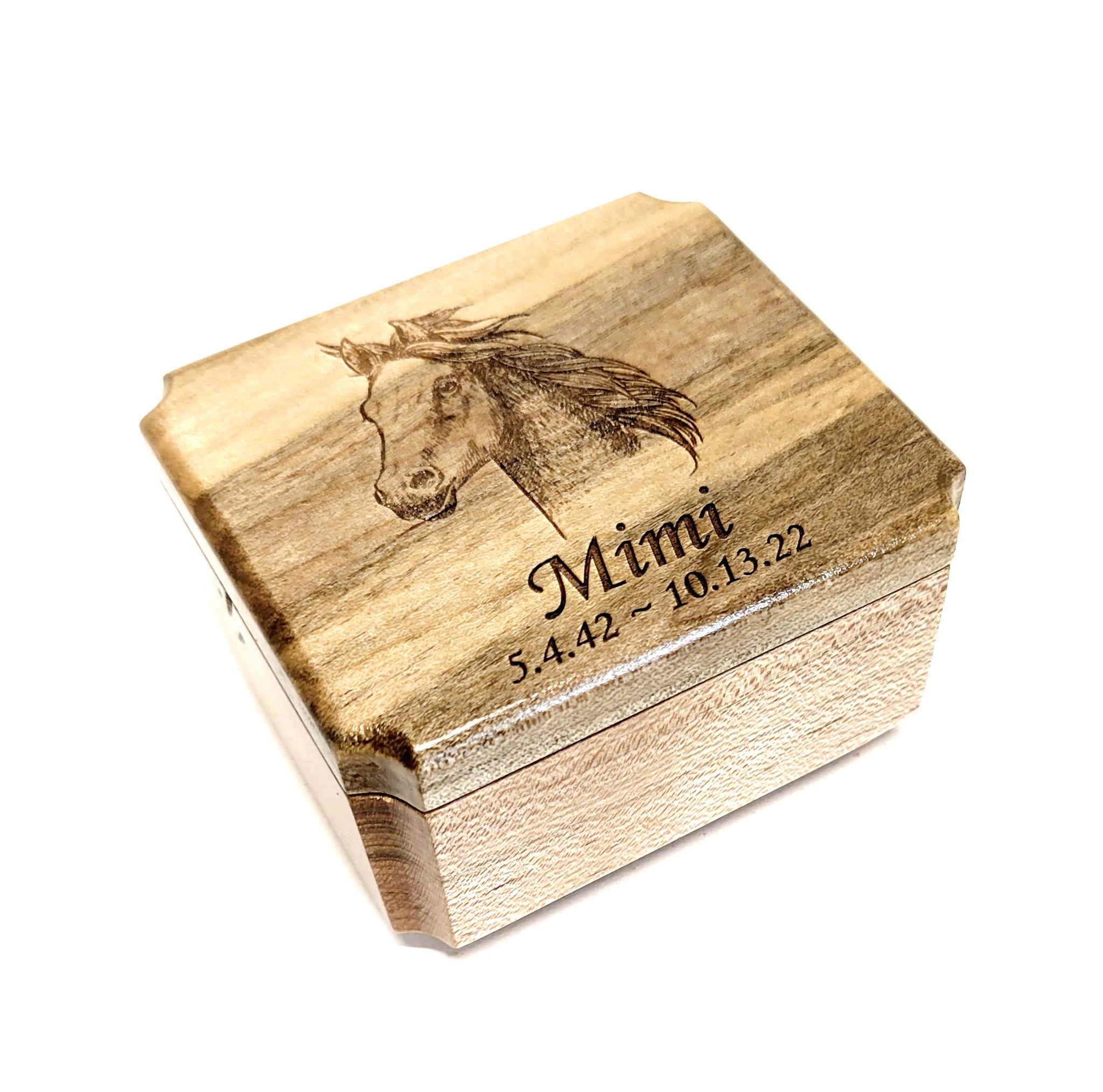 Engraved Handmade Personalized Horse Urn, Small Horse Lover Urn, Sharable Urn, Pocket Urn, Rememberance Urn, Horse Lover Urn