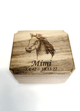 Engraved Handmade Personalized Small Horse Memorial Urn, Small Urn, Sharable Urn, Pocket Urn, Rememberance Memorial, Small Memorial