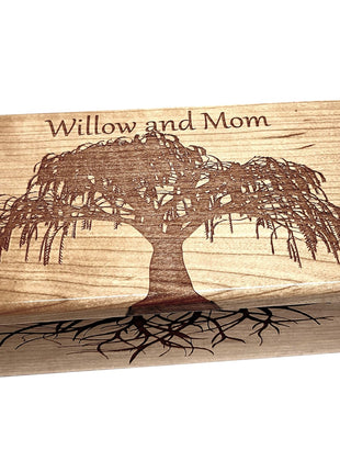 Willow Tree Electronic Music Box Add Text, Personalized Custom Wood Laser Engraved Music Box