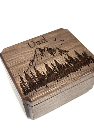 Engraved Handmade Personalized Small Mountains and Forest Memorial Urn, Small Urn, Sharable Urn, Pocket Urn, Rememberance Memorial, Small Memorial