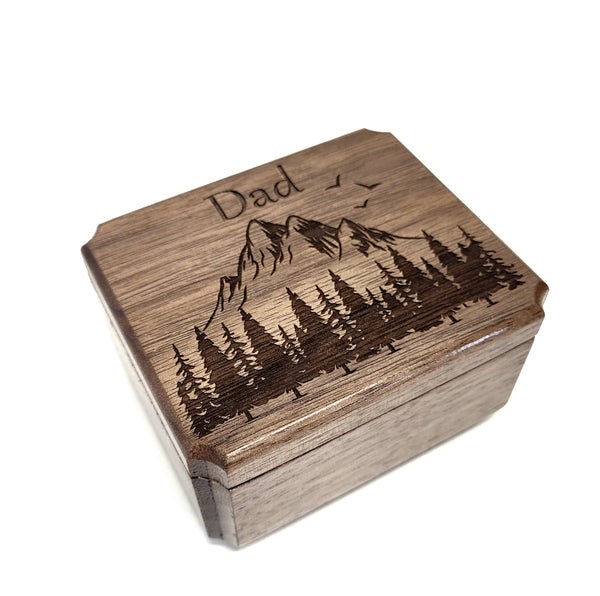 Engraved Handmade Personalized Mountain Forest Urn, Small Urn, Sharable Urn, Pocket Urn, Rememberance Urn, Wanderer Urn