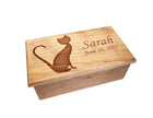 Cat Electronic Music Box Add Text, Personalized Handmade Custom Wood Laser Engraved Music Box