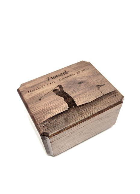 Golf Mini Urn Add Text, Small Shareable Urn, Infant Urn Personalized Handmade Custom Laser Engraved, Golfers Urn