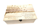 Tree with Birds 'Limb has Fallen' Poem Memory Box Add Text, Personalized Handmade Custom Wood Memorial Laser Engraved Box