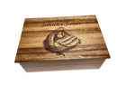 Baseball Glove Memory Box Add Text, Personalized Handmade Custom Wood Memorial Laser Engraved Box