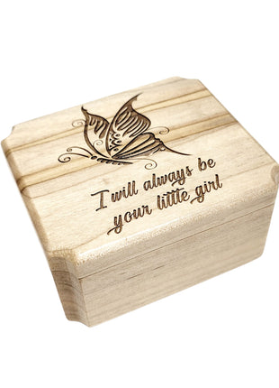 Butterfly Ring Box Add Text, Personalized Handmade Custom Laser Engraved Wooden Ring Box