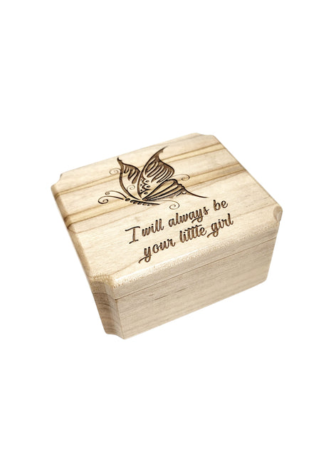 Butterfly Ring Box Add Text, Personalized Handmade Custom Laser Engraved Wooden Ring Box