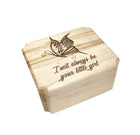 Butterfly Ring Box Add Text, Personalized Handmade Custom Laser Engraved Wooden Ring Box