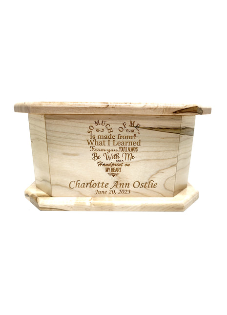 Word Heart Infant Urn Add text, Personalized Handmade Laser Engraved Custom Small Urn