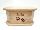 Paw Pet Urn  Add Text, Handmade Personalized Custom Laser Engraved Wooden Small Urn