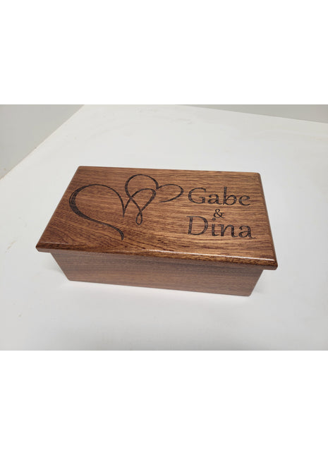 Hearts Electronic Music Box Add Text, Personalized Handmade Custom Wood Laser Engraved Music Box